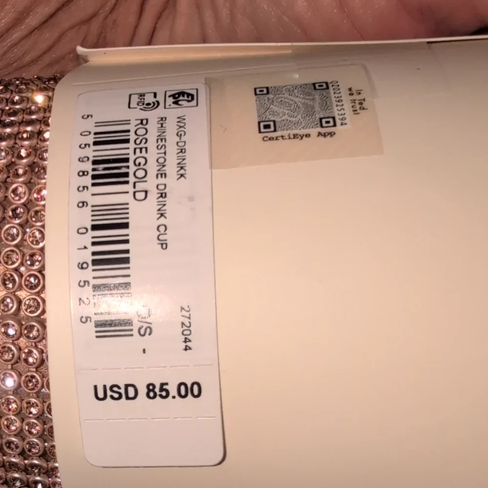 Ted Baker Gold Rhinestone Tumbler with Straw - Picture 5 of 7